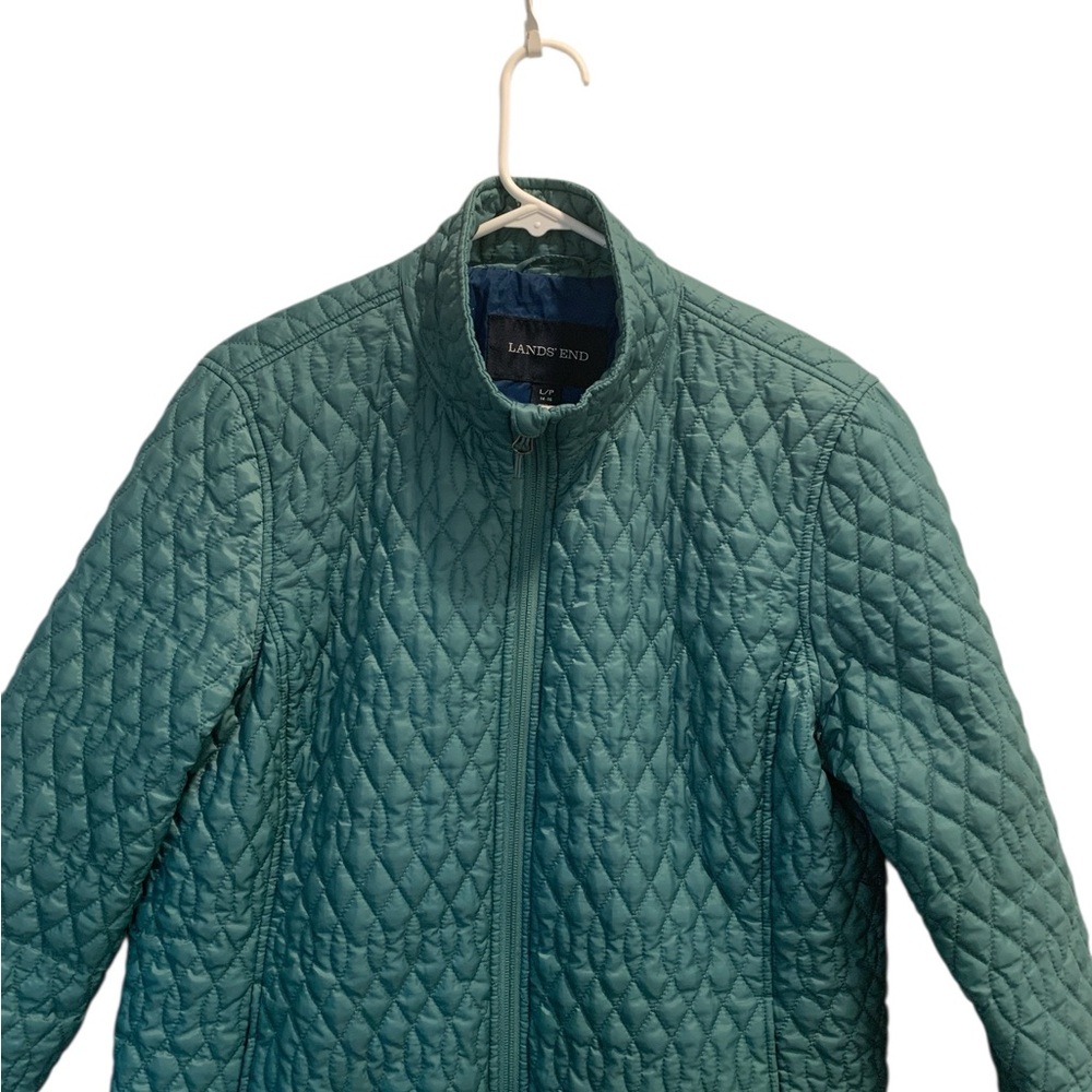 Lands End Quilted Puffer Packable Jacket in Teal Large Petite - Picture 14 of 14